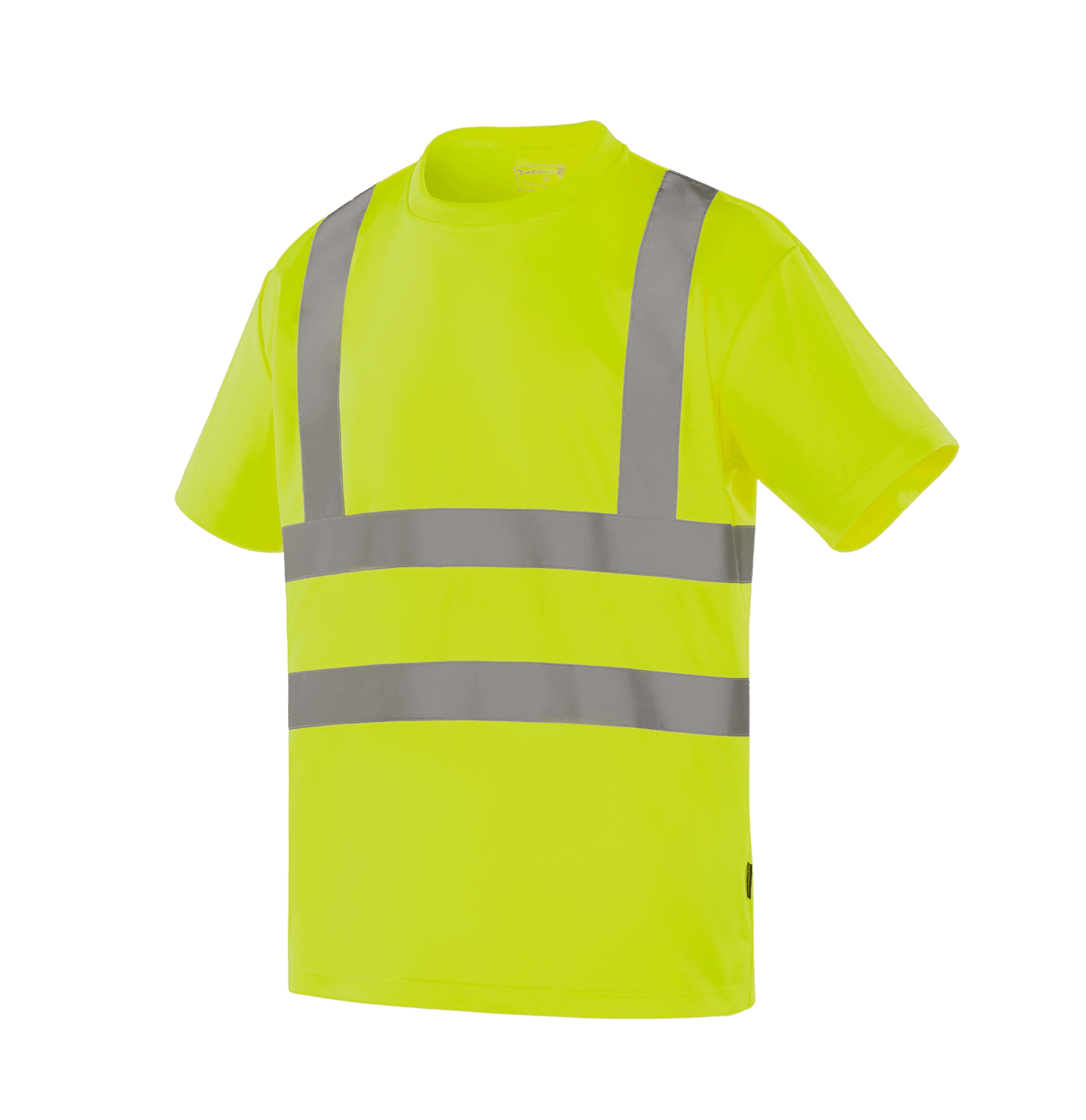 NANTES WT201 fluorescent yellow hi-vis T-shirt with reflective stripes for daytime visibility, EN 20471 Class 2